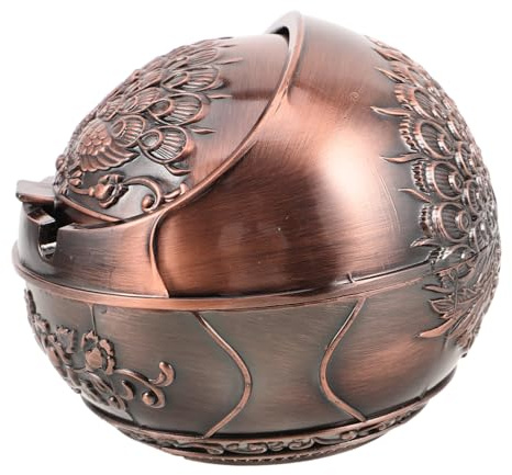 Vaguelly Posacenere resistente al vento con coperchio in metallo robusto, elegante e pratico posacenere per balcone, giardino e soggiorno, design moderno per fumatori