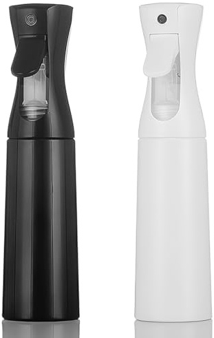 GGUFAY Vaporisateur pour Cheveux, 2PCS Brumisateur Rechargeable Visage Coiffeur,Vaporisateur eau de Coiffure Réutilisable pour plantes, Salon, soin de la peau, nettoyage (200ml Noir, Blanc)