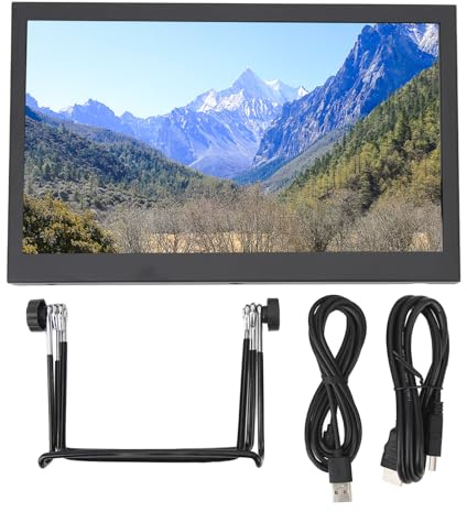 QWUUYEC Écran PC Portable 10,1 Pouces, Moniteur HD IPS, Résolution 1024x768, Haut-Parleurs Intégrés - Interface Multi USB, Installation Murale ou Bureau, Idéal Gaming et Multimédia