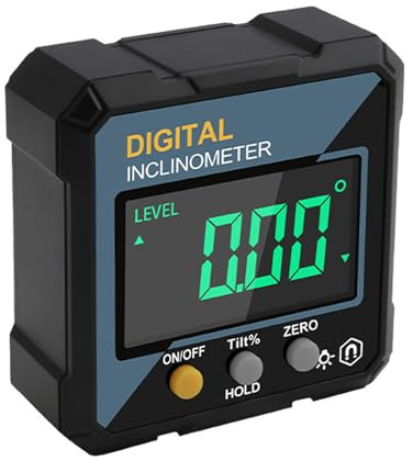 Scatola di livella digitale, 5,8 x 5,8 x 2,5 cm, in ABS, con impostazione di taglio obliquo, mini inclinometro goniometro con base magnetica per la lavorazione del legno elettrico HVAC