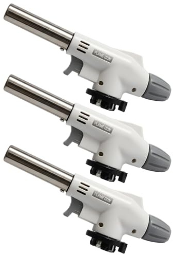 3PCS Blow Torch for Cooking, Blowtorch, Cooking Blow Torch with Adjustable Heat Intensity, for Kitchen, Baking, BBQ, Camping and Outdoor Culinary Applications