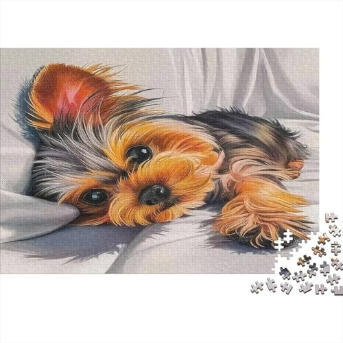 Cute Dog 1000Pc Jigsaw Premium Puzzle Detailed Eco-Friendly Yorkshire Terrier for Adults And Kids 14+ 38x26cm/1000pcs