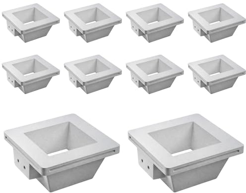 A2ZWORLD 10 PCS Portafaretto in Gesso Da Incasso, Quadrato 120X120X60mm, Bianco Verniciabile, Portalampada GU10 e Connettore Fast Inclusi, Molla Trasparente, Per Cartongesso Soffitto