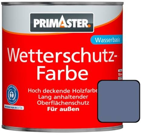Primaster Wetterschutzfarbe 2,5L Taubenblau Holzfarbe UV-Schutz Wetterschutz