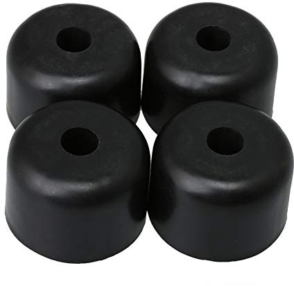 Bqlzr, Möbelfüße, 50 mm Durchmesser, 35 mm Höhe, Kunststoff, rund, 6 mm Lochdurchmesser, für Bett, Tisch, Stuhl, Schrank, Boden, Schwarz, 4 Stück