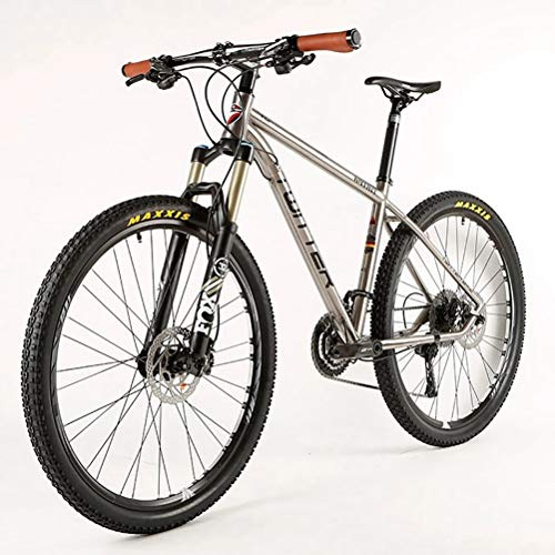 MIRC Customized Version Of Ultra-Light Titanium Mountain Bike, Casual Luxury High-Performance Stepless Modified Hard Mountain Bike, 27.5-Inch, Silver