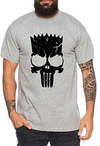 Bart Punsh -Camiseta de Hombre Cooles Lisa Homer Marge APU Ned Moe Fun Shirt, Farbe2:Gris Brezo, Größe2:XXX-Large