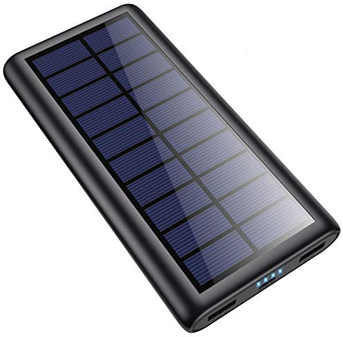 Pxwaxpy - Power Bank solare 26800 mAh, batteria esterna ad alta capacità con 2 uscite, Power Bank per attività all'aperto, compatibile con tutti gli smartphone, tablet e dispositivi USB