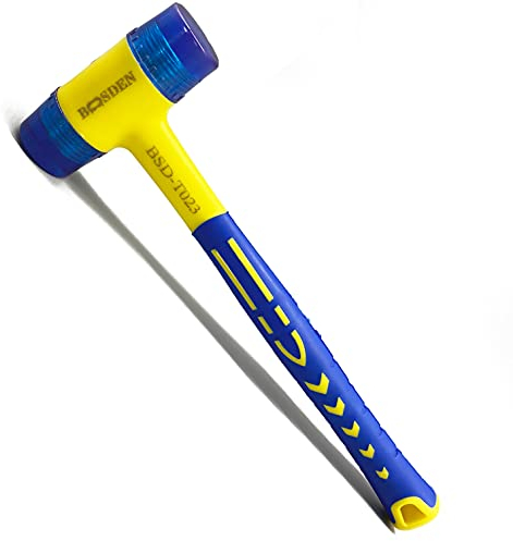 BOOSDEN Double-Faced Rubber Mallet Hammer, Shockproof Anti-Slip Small Hammer, 30mm