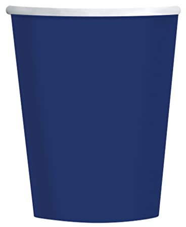 Amscan 9915403-209-66 - Navy Blue Eco-Friendly Recyclable Paper Party Cups - 8 Pack