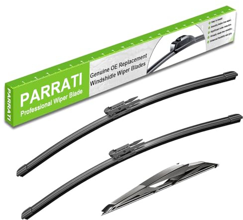 PARRATI® Windshield Wipers for Chevrolet Tahoe 2007-2014,22+22 Front and 12 Rear,OEM Replacement Wiper Blades,Quiet & Streak-Free(Set of 3)