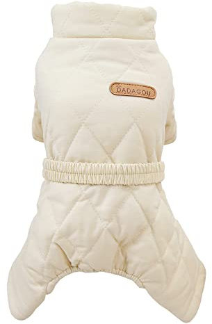 Izefia Cappotto del Cane Antivento Giacca Fredda 4 Gambe Jumpsuit Invernale Spessore Della Neve Vestiti di Cotone Cappotto del Cane per Il Piccolo Gatto Medio