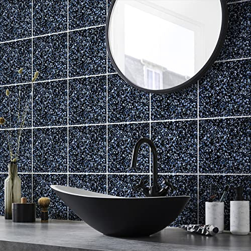 Ambiance Sticker Vinilos Autoadhesivos, Decoración de Paredes, Adhesivos de Azulejos para Baño y Cocina Azulejos de Cemento Vita - 24 Vinilo Azulejos de 15 x 15 cm