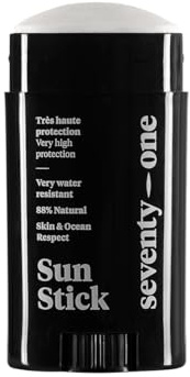 SeventyOne Percent | The Original : Sun Stick SPF 50+ | Stick Solaire Visage Vegan - Très Haute Protection | Très resistant à l’eau | UVA 34 | 92% Naturel - Made in France | Dès 1 an | 15 gr