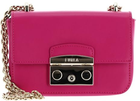 Furla Leder Schultertasche Umhängetasche Metropolis Mini Crossbody Pop Pink