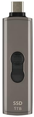 Transcend 1TB ESD330C Portable SSD Up to 1050MB/s Metal Case, Type-C | External Solid State Drive USB 3.2 Gen 2, Retractable connector for Notebook, Desktop, Smart TV