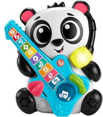 Fisher-Price Banda Animal Canta y Cuenta con Panda, Oso con guitarra, Juguete para aprender los números y formas con música y luces interactivas, versión castellano, regalo para bebés +9 meses, HYK93