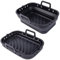 2 Pcs Silicone Air Fryer Oven Collapsible Liners Pot - Universal Reusable Microwave Safe Liner for Ninja AF451UK/AF400UK 9.5L, Tower T17088, Instant Vortex Enhanced Heat Circulation (Black, Rectangle)