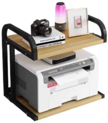 HAVVMK Druckergestell Druckertisch Druckerregal 2-lagiger Druckertisch Kleines Kopierer-Aufbewahrungsgestell Desktop-Organizer Für Das Home-Office Druckerständer Druckertisch (B)