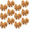Sea Team Juego de 12 lazos grandes de Navidad para el árbol, 12 cm, terciopelo suave de Navidad, adornos de decoración y accesorios de corona (caqui)