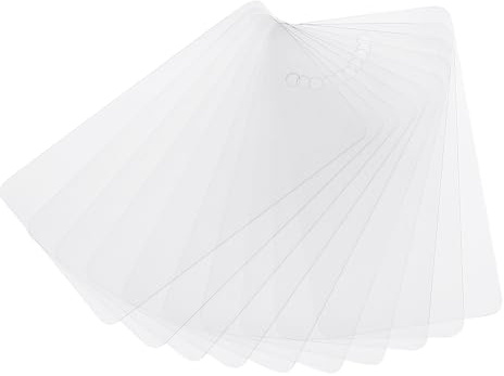 PATIKIL Vattentäta tomma fraktetiketter 7,6 cm x 4 cm, 200 st plast prishängen etiketter med hål för bagagemärkning, kläder, märkningsidentifiering, klar