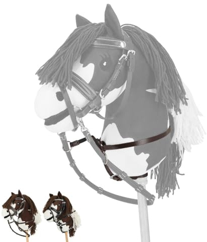 NETPROSHOP Hobby Horsing Martingal Schwarz oder Dunkelbraun mit elastischen Gabelriemen, Farbe:Dunkelbraun