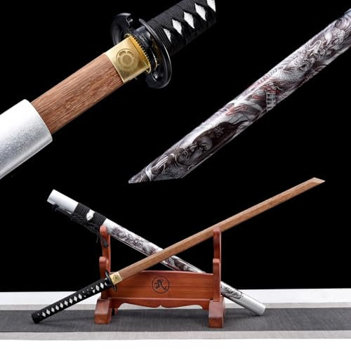 TIANTAO Spada da Samurai in Palissandro con Fodero,Spada da Samurai in Legno Fatta a Mano da 103 cm,per Il collezionismo,l'allenamento di Kendo,la Decorazione della casa