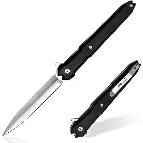 Carimee Klappmesser - 3,74 Ultra-Dünnes EDC Messer mit 5Cr15Mov Klinge & ABS Griff - für Camping, Angeln, Outdoor-Abenteuer
