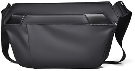 FANDARE Sport Funktion Brusttasche Herren Umhängetasche Sling Crossbody Bag Manner Brustbeutel Wasserdichtes PU Leder Messenger-Bags Schultertaschen für Reise Schule Wandern Bodybag Schwarz