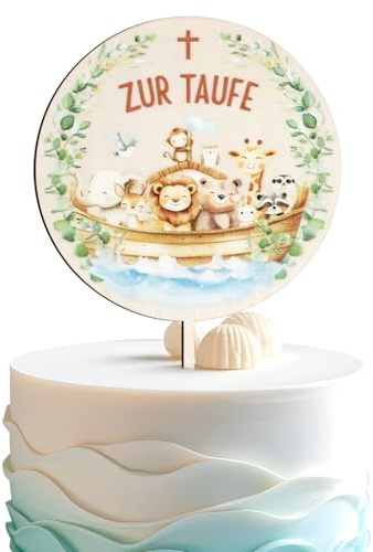 Cake Topper Zur Taufe Arche Noah Tortendeko Holz Tiere Tauftorte Deko Dschungel Tiere Kuchen Cupcake Topper Bunte Wildtiere Kuchenstecker Taufgeschenke Junge Mädchen Kuchendekoration
