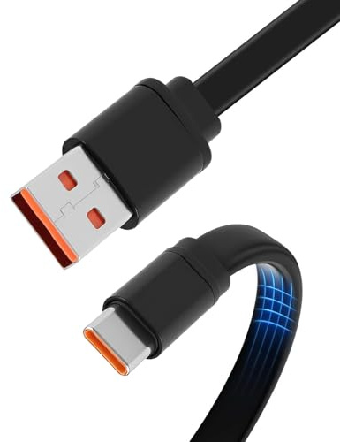 1M USB-C to USB-A 3.0 Câble,60W Câble de Charge Plat,5 Gbps Charge Rapide,Flexible Compatible with Samsung Galaxy S21/S20/A20e/A21s/A41/A42/A51/A52/A71, Xiaomi Mi 10T Lite, POCO X3 NFC,Redmi Note 11
