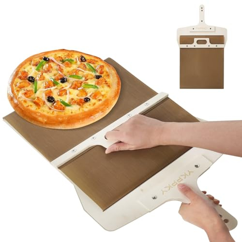 YKPPKY Sliding Pizza Peel - Wood Pizza Slider Smart ，Pizza Peel Slider That Transfer Pizza Perfectly，Non Stick Pizza Slider - 21.7 x 11.91