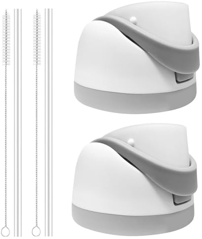 PHULWEL Paquete de 2 tapas de repuesto para botella de agua Owala Freesip, compatible con tapa y tapón Owala 16oz 24oz 32oz 40oz, taza con cepillo de pajita, para accesorios Owala a prueba de fugas