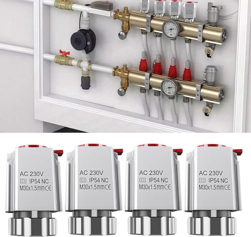 Attuatore AC 230 V per riscaldamento a pavimento, attuatore termico elettrico M30 x 1,5 mm, attuatore per valvola di riscaldamento a pavimento, attuatore per la maggior parte dei collettori per il