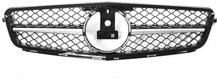 Diamant AMG GT Stil Frontstoßstangengrill Für Mercedes Für Benz W204 Kühlergrill C-Klasse C204 S204 2007-2014 C180 C200 C250 C300 C350 Front-Kühlergrille Einsätze(Chrome 1 Pin)