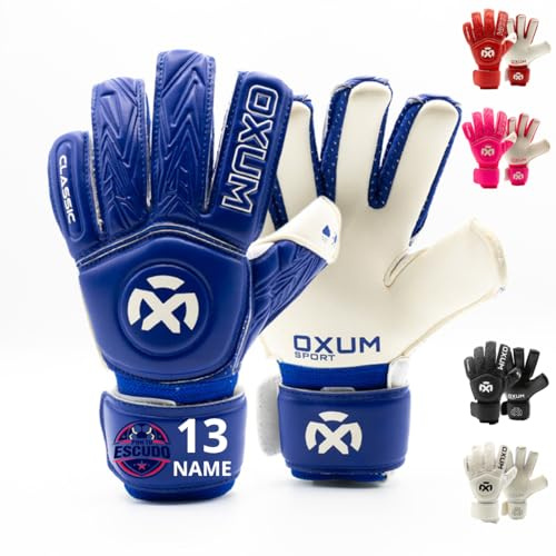 OXUM Gants de Gardien de But Classiques pour garçons et Filles – Gants de Football résistants, conçus pour Une adhérence maximale et Une Protection Professionnelle (Azul, 7)
