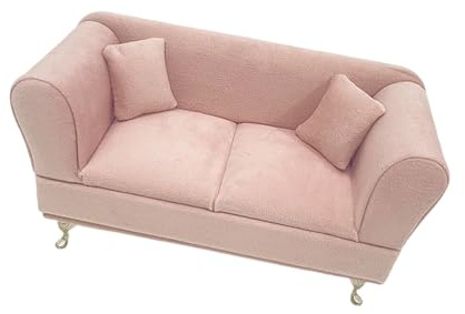AMISENK Mobilier de maison de poupée souple pour canapé, support à bijoux, échelle 1/12, sans danger pour les enfants pour jouer et exposer les jeux de rôle des enfants, ensemble de meubles en velours