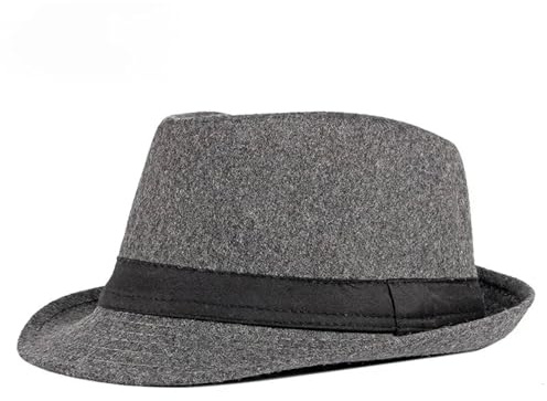 VMDVBNA cylinderhatt vår sommar män hattar topp jazz hatt hink bowler chapeau kvinnor svart bröllop mössor karneval (mörk grå)