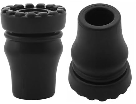 Cane Tips - 2 Piece Heavy Duty Rubber Grip | Non-Slip Walking Stick Accessory, Sturdy Replacement for Seniors, Durable Hiking Pole Base, Secure Footing Tool for Daily Mobility, Safety Support