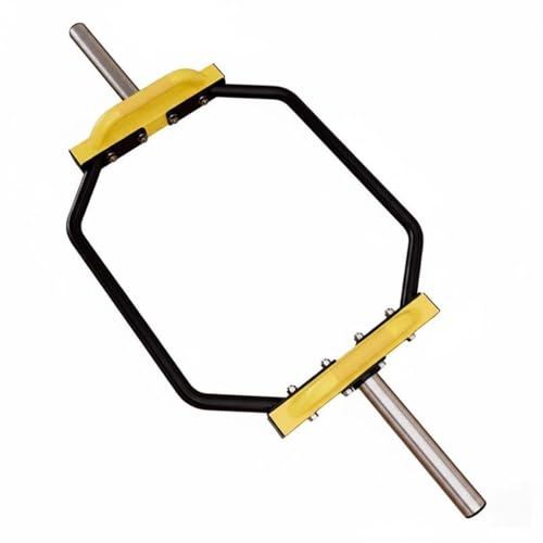 KQFCAZRE Hexagonal Barbell Massiv Deadlift-Bar Robuste Stahlkonstruktion Hexagon-Hantelstange für Krafttraining, Schwarz + Gelb