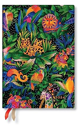 Jungle Song (Whimsical Creations) Midi Vertical 12-month Dayplanner 2024 (Elastic Band Closure)