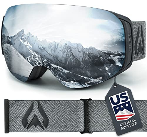 Wildhorn Roca Ski Goggles Men Women, ski goggles kid.Anti-Fog/Scratch 100% UV-Magnetic Lens-Snowboard Snow Goggles Men Women Adult