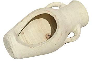 Rustikal handgefertigte liegende bepflanzbare Amphore ca. 30 cm aus Terracotta Terrakotta Vase Liegeamphore Blumentopf Pflanzgefäß Pflanzamphore