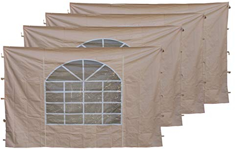 Quick-Star 4 pareti Laterali con Finestra in PVC 300 x 195 cm per Gazebo Sahara 3 x 3 m Parete Laterale Sabbia
