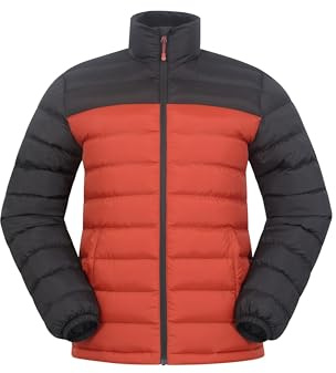 Mountain Warehouse Vista Mens Padded Jacket - Water-resistant, Warm & Iso therm Puffer Coat with Padded Insulation, Everyday Use - Spring Summer, Walking, Outdoors Burnt Orange L