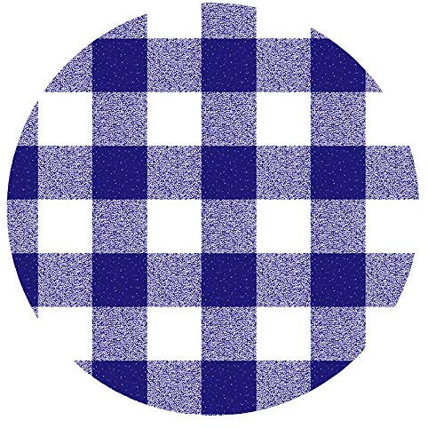 Wachstuchtischdecke Wachstuch Tischdecke Gartentischdecke Rund Oval Klassik Kariert Blau Rund 110 cm abwaschbare Wachstischdecke