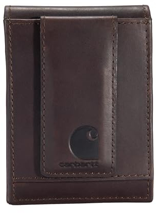 Carhartt Men's Durable Oil Tan Leather Wallets, Available in Multiple Styles – Front pocket, Bi-Fold, Trifold Wallets for Men, ID Holder