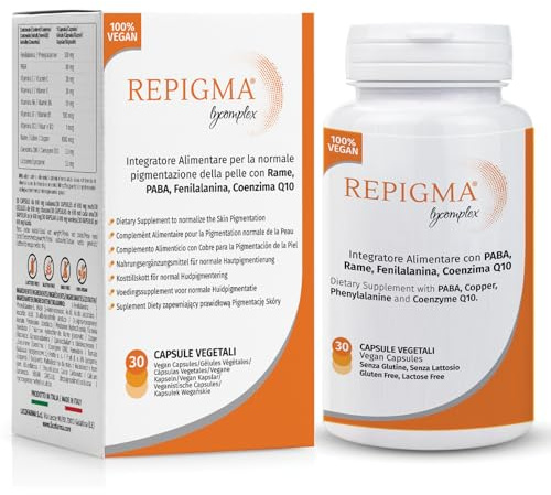 Repigma Lycomplex – Nahrungsergänzungsmittel zur Behandlung von Vitiligo und weißen Flecken auf der Haut – Packung mit 30 Kapseln