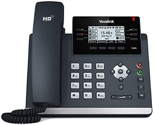 Yealink SIP-T42S téléphone Fixe Noir 12 Lignes LCD
