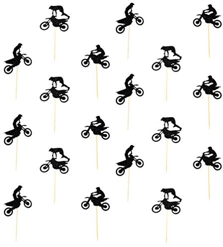24St. Cupcake Topper Cupcake Picks Kuchen Topper Kuchendeckel Dessert Pick Food Picks Weihnachten Geburtstag Fahrrad Sport Thema Party Kuchen Dekoration Schwarz